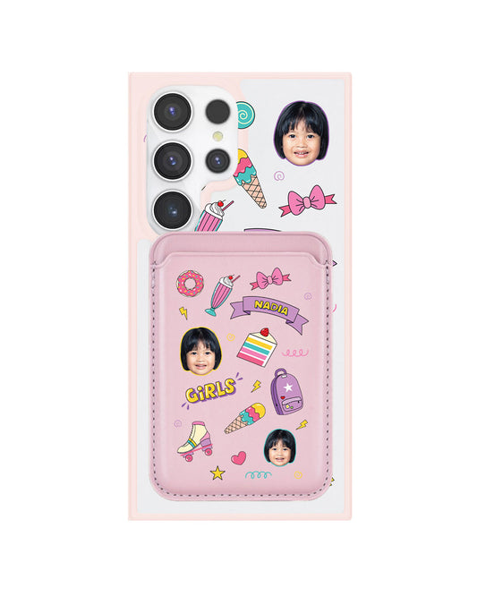 Android Magnetic Wallet Case - Face Grid Comic