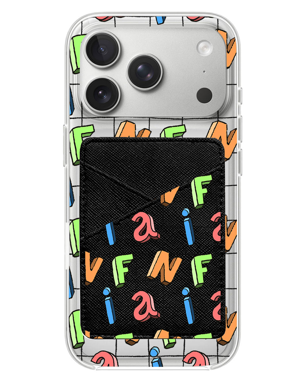 iPhone Phone Wallet Case - Playful Monogram