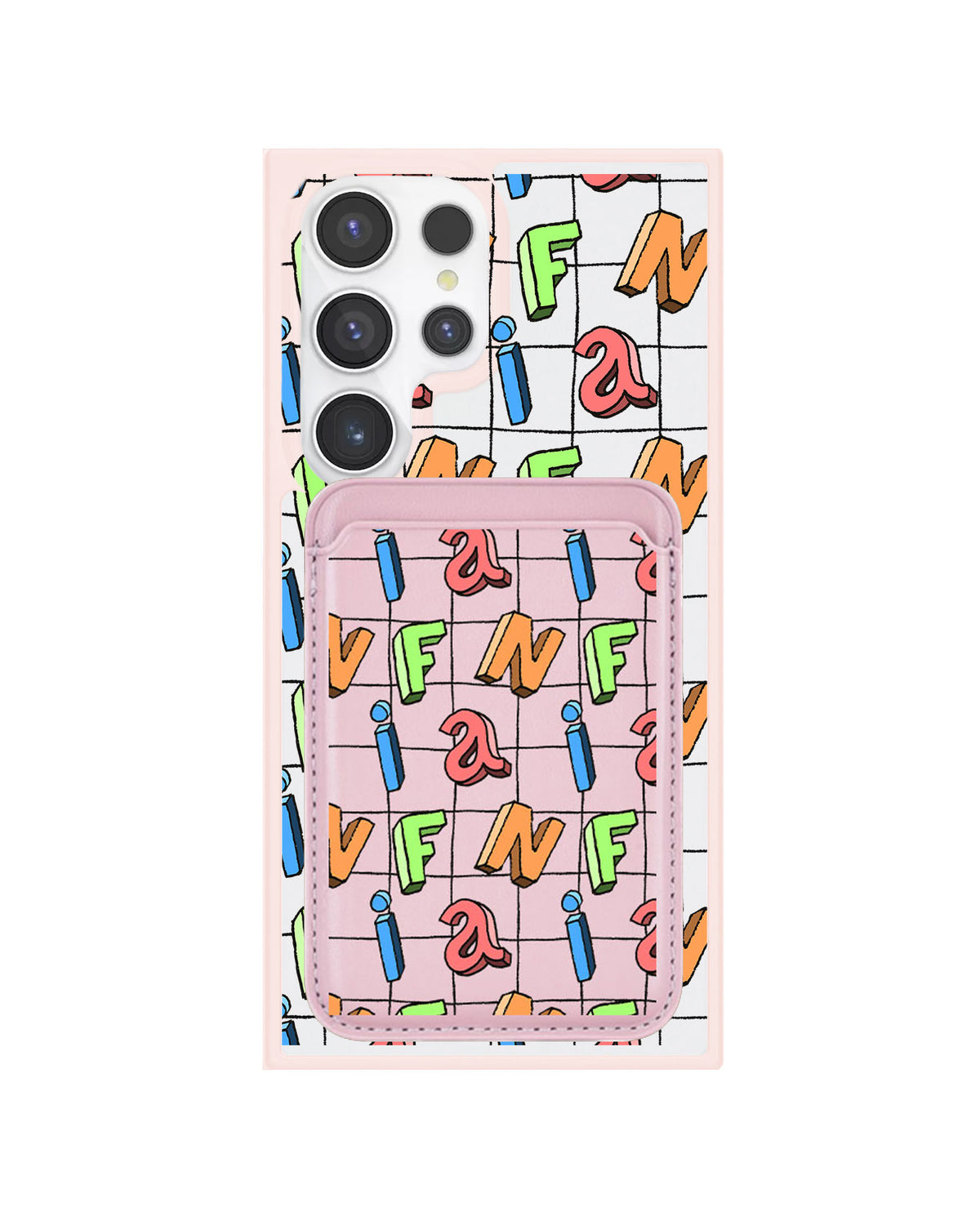 Android Magnetic Wallet Case - Playful Monogram