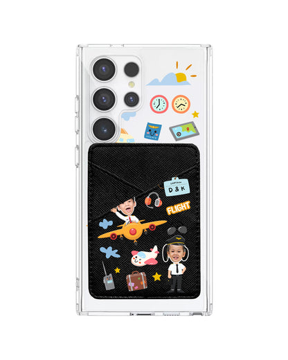 Android Phone Wallet Case - Face Grid Dream Pilot