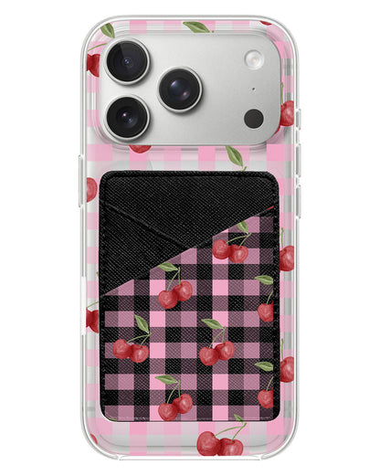 iPhone Phone Wallet Case - Cherry Tartan