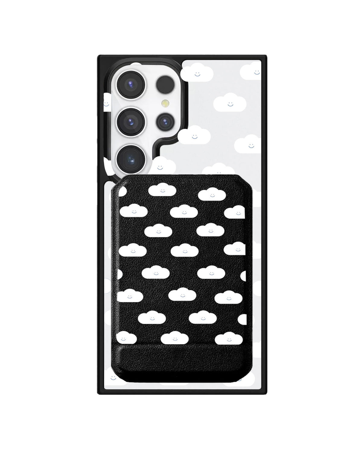 Android Magnetic Multifold Wallet - White Cloud