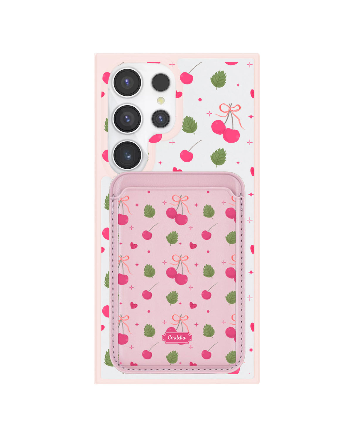 Android Magnetic Wallet Case - Coquette Cherry