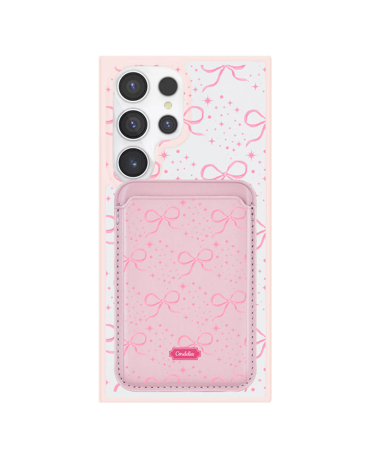 Android Magnetic Wallet Case - Coquette Glittery Bow