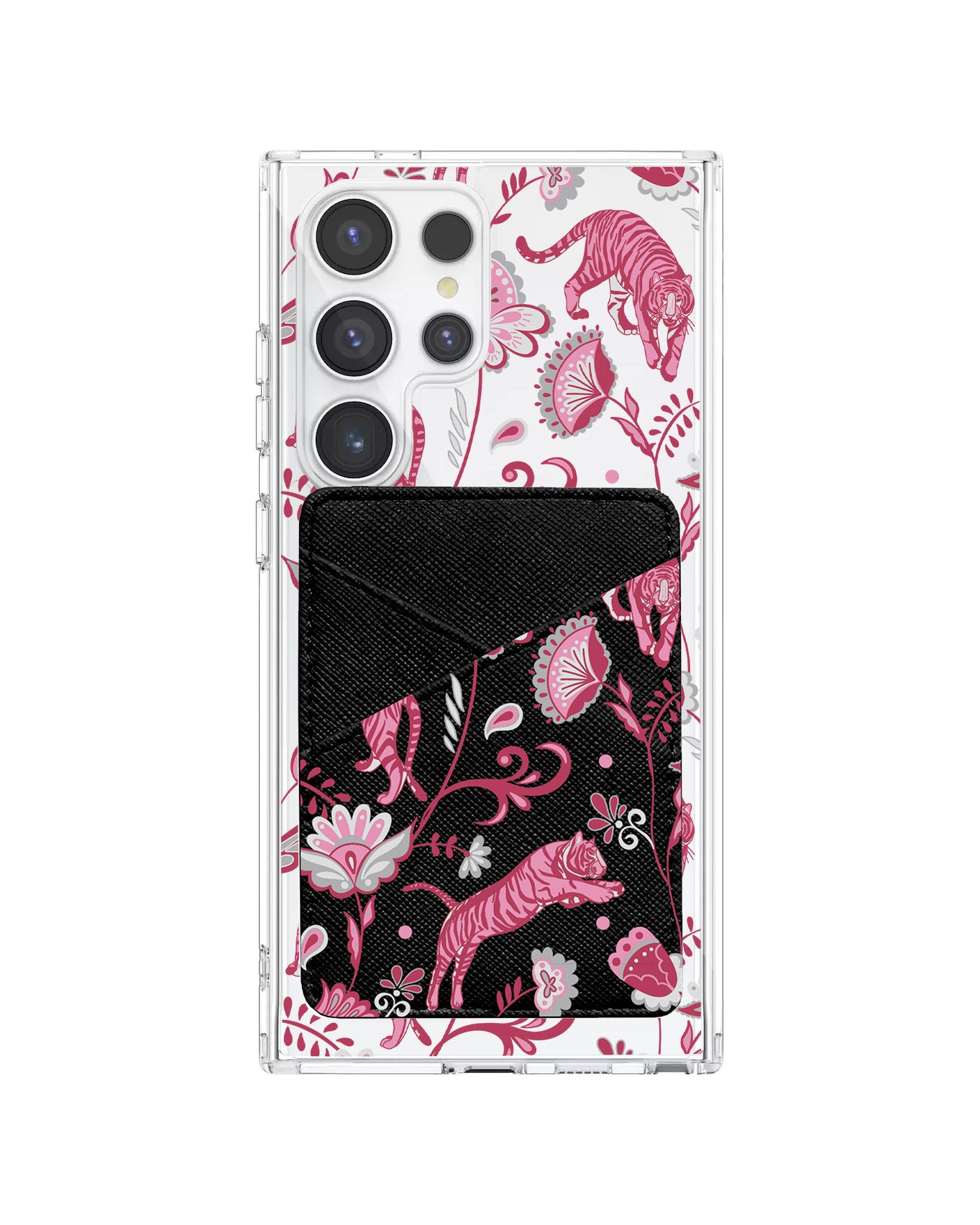 Android Phone Wallet Case - Tiger & Floral 7.0