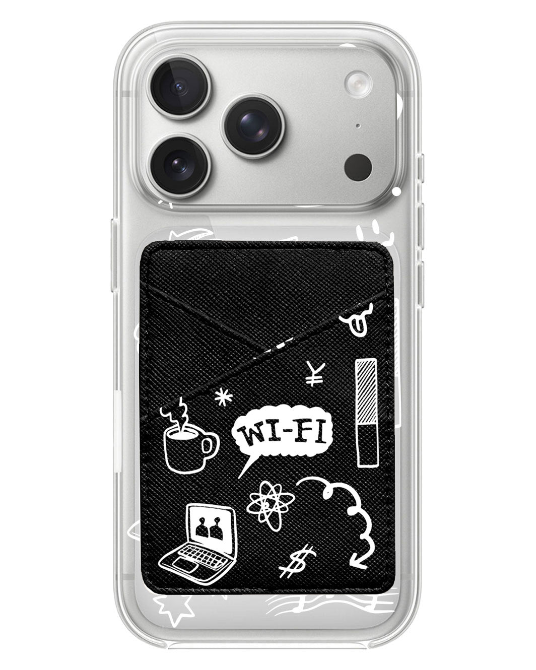 iPhone Phone Wallet Case - Social White