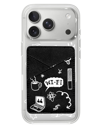iPhone Phone Wallet Case - Social White