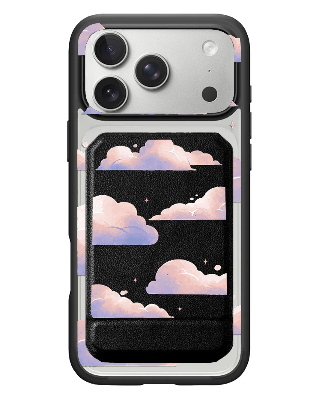 iPhone Magnetic Multifold Wallet - Pastel Clouds