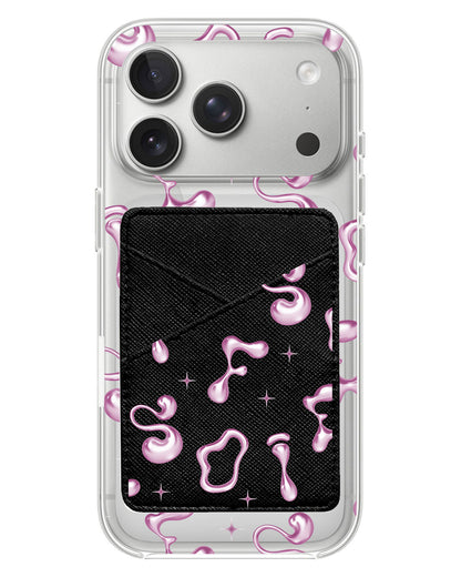 iPhone Phone Wallet Case - Pink Chrome Monogram