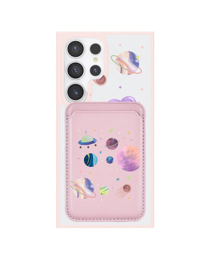 Android Magnetic Wallet Case - Pink Planet