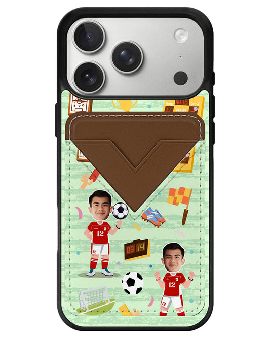 iPhone Avant Wallet Case - Face Grid Dream Soccer