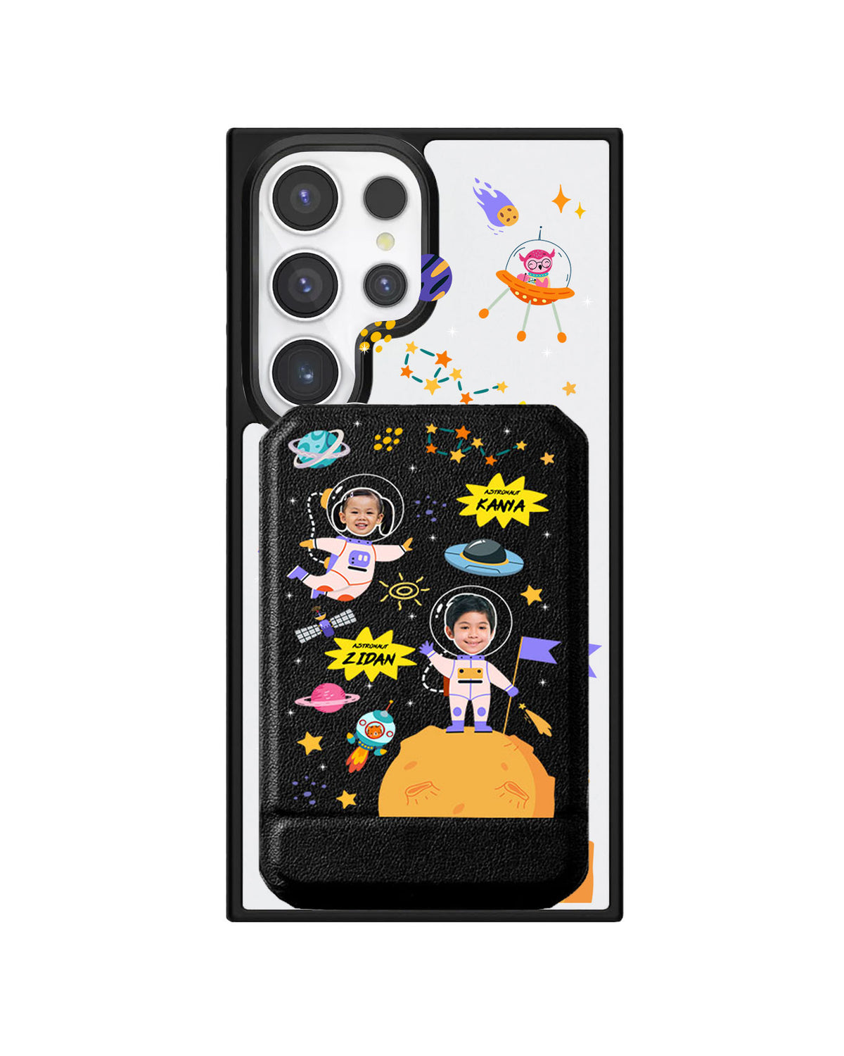 Android Magnetic Multifold Wallet - Face Grid Dream Astronaut
