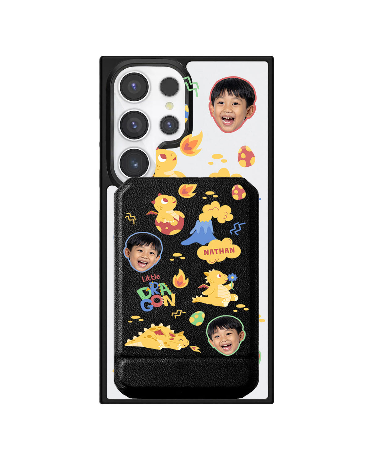 Android Magnetic Multifold Wallet - Face Grid Little Dragon