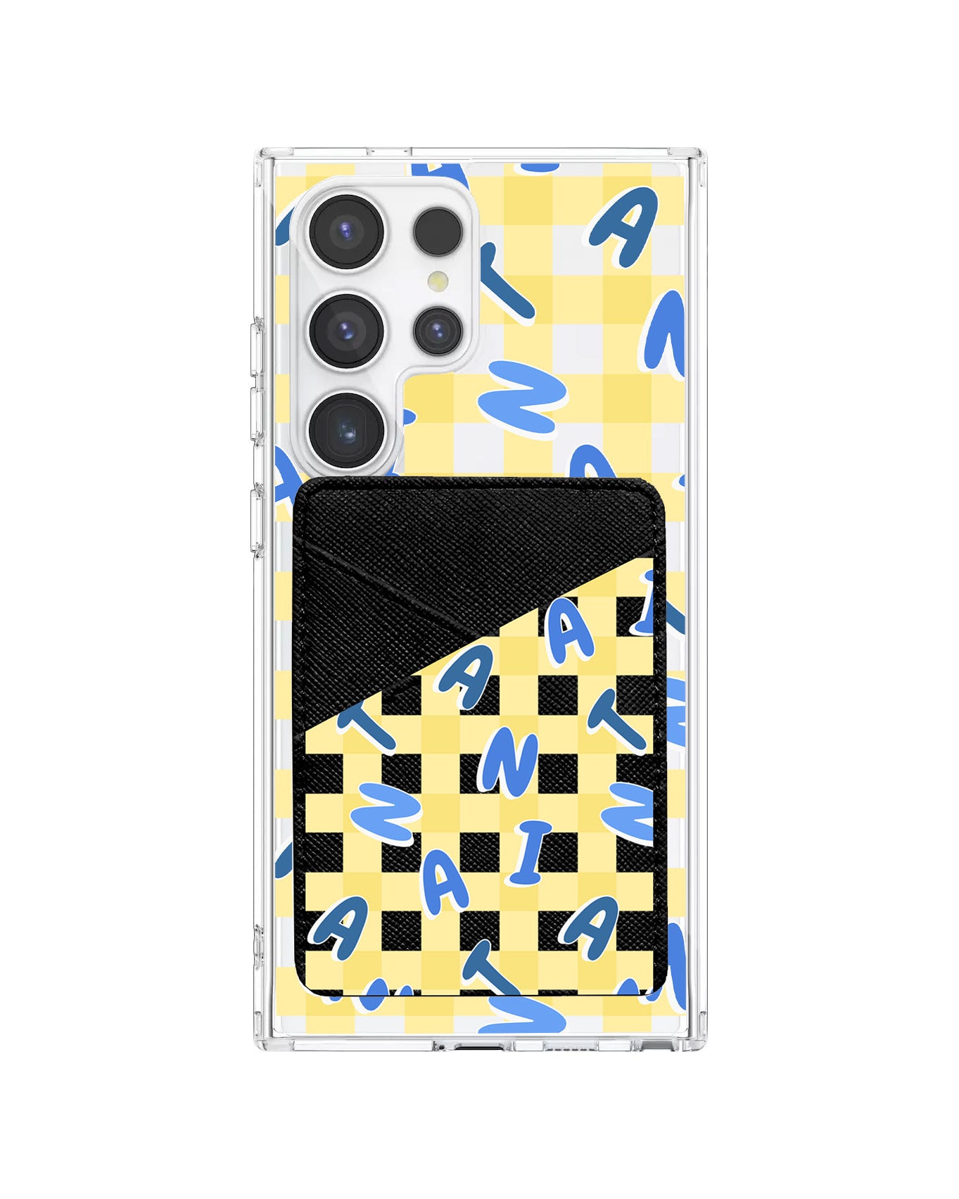 Android Phone Wallet Case - Checkered Monogram 3.0