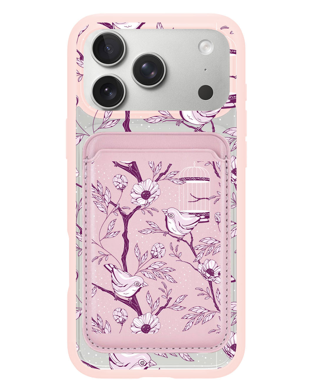 iPhone Magnetic Wallet Case - Lovebird Monochrome 5.0