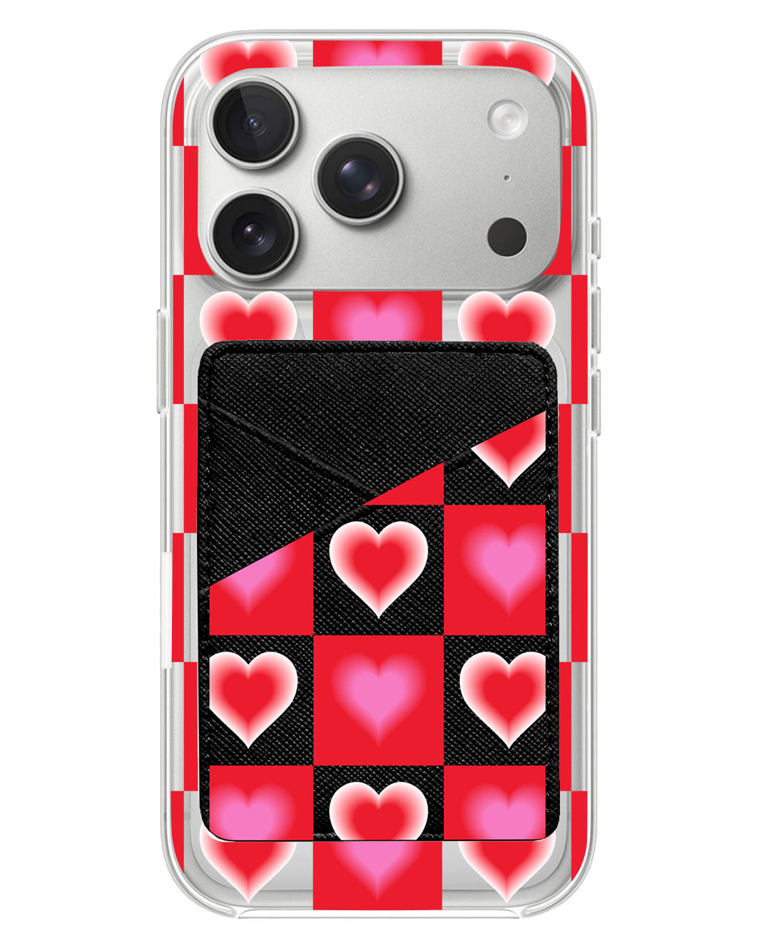 iPhone Phone Wallet Case - Love Checkered