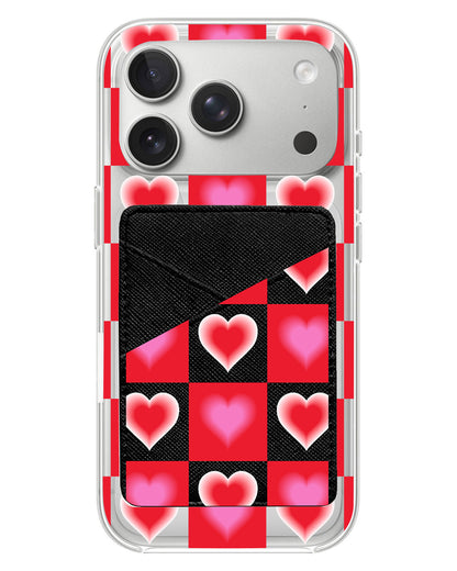 iPhone Phone Wallet Case - Love Checkered