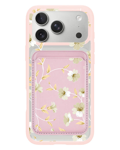 iPhone Magnetic Wallet Case - White Magnolia