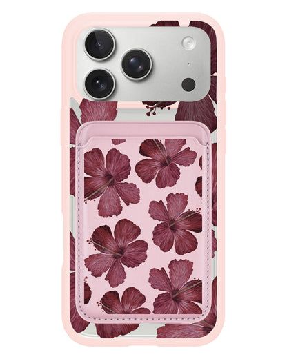 iPhone Magnetic Wallet Case - Goth Hibiscus