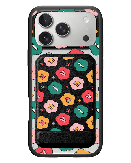 iPhone Magnetic Multifold Wallet - Flower Petals Monogram 3.0