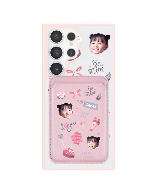 Android Magnetic Wallet Case - Face Grid Lovely