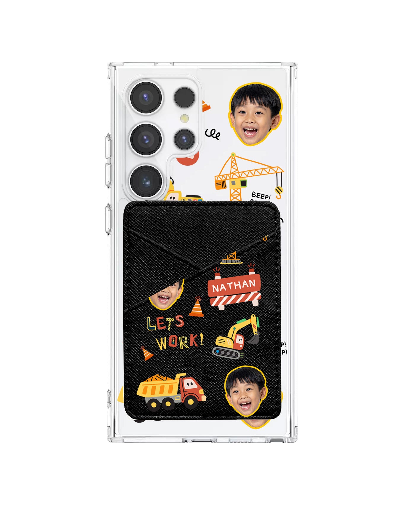Android Phone Wallet Case - Face Grid Construction