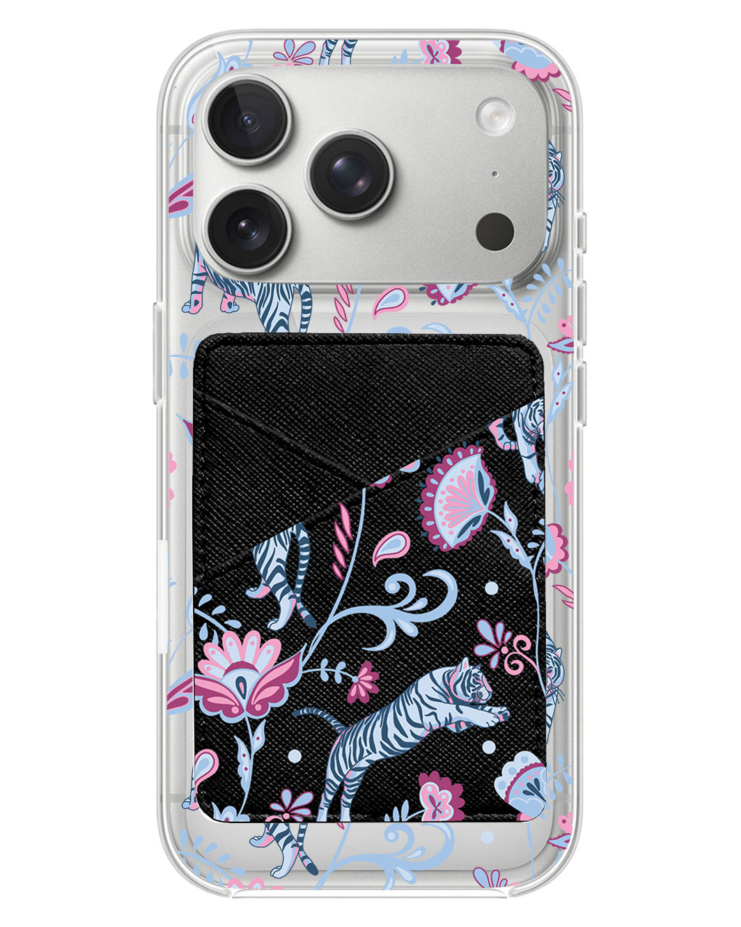 iPhone Phone Wallet Case - Tiger & Floral 3.0