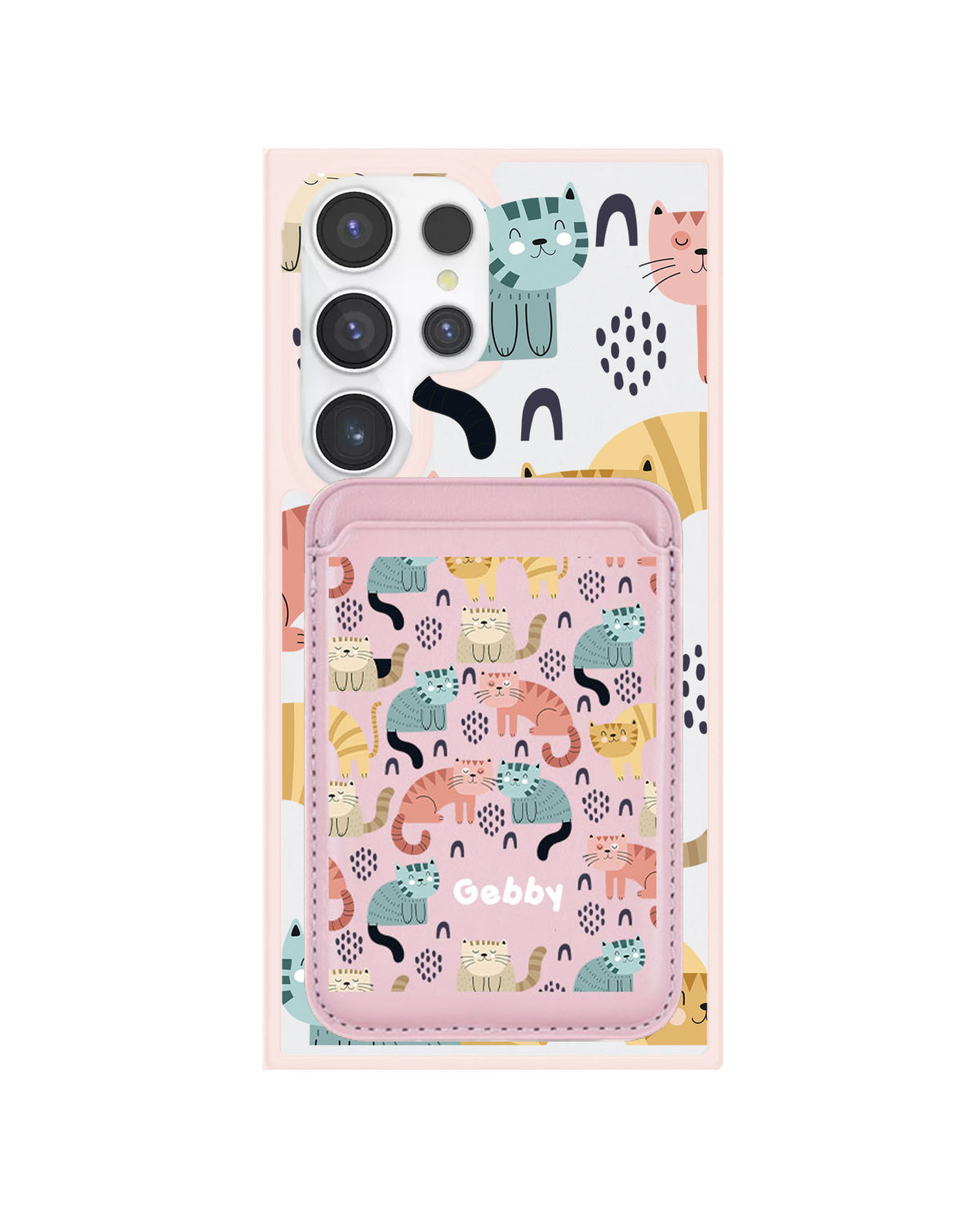 Android Magnetic Wallet Case - Rainbow Meow