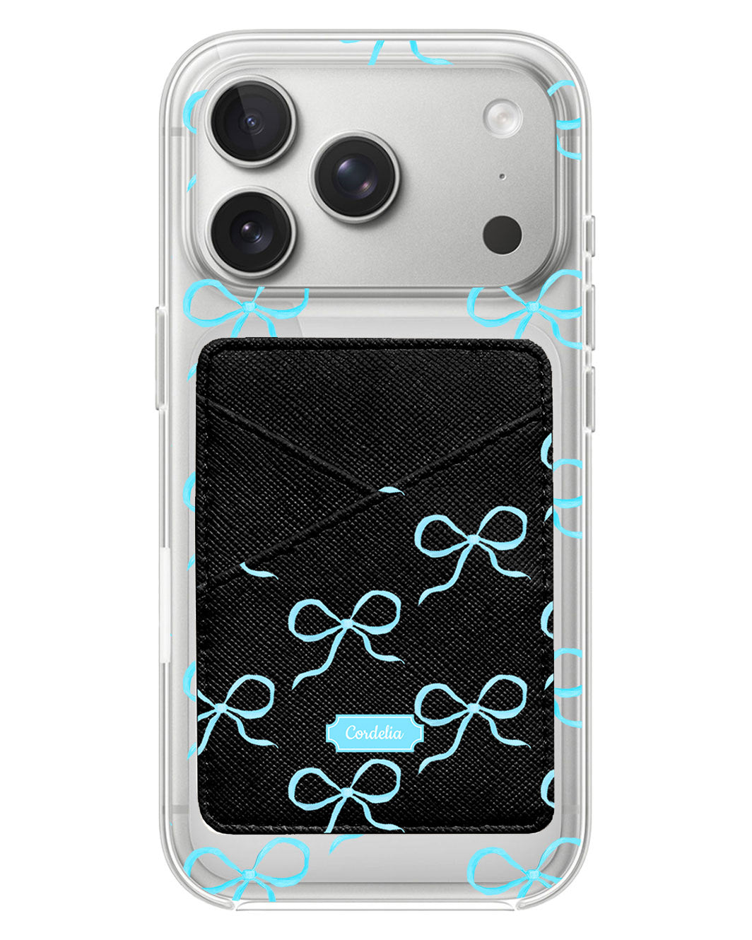iPhone Phone Wallet Case - Coquette Blue Bow