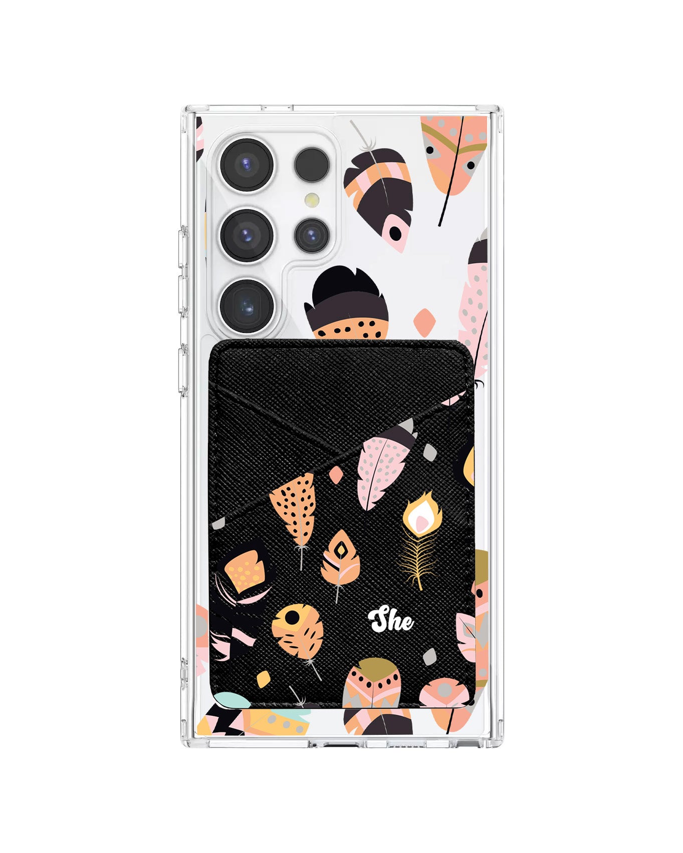 Android Phone Wallet Case - Feathers