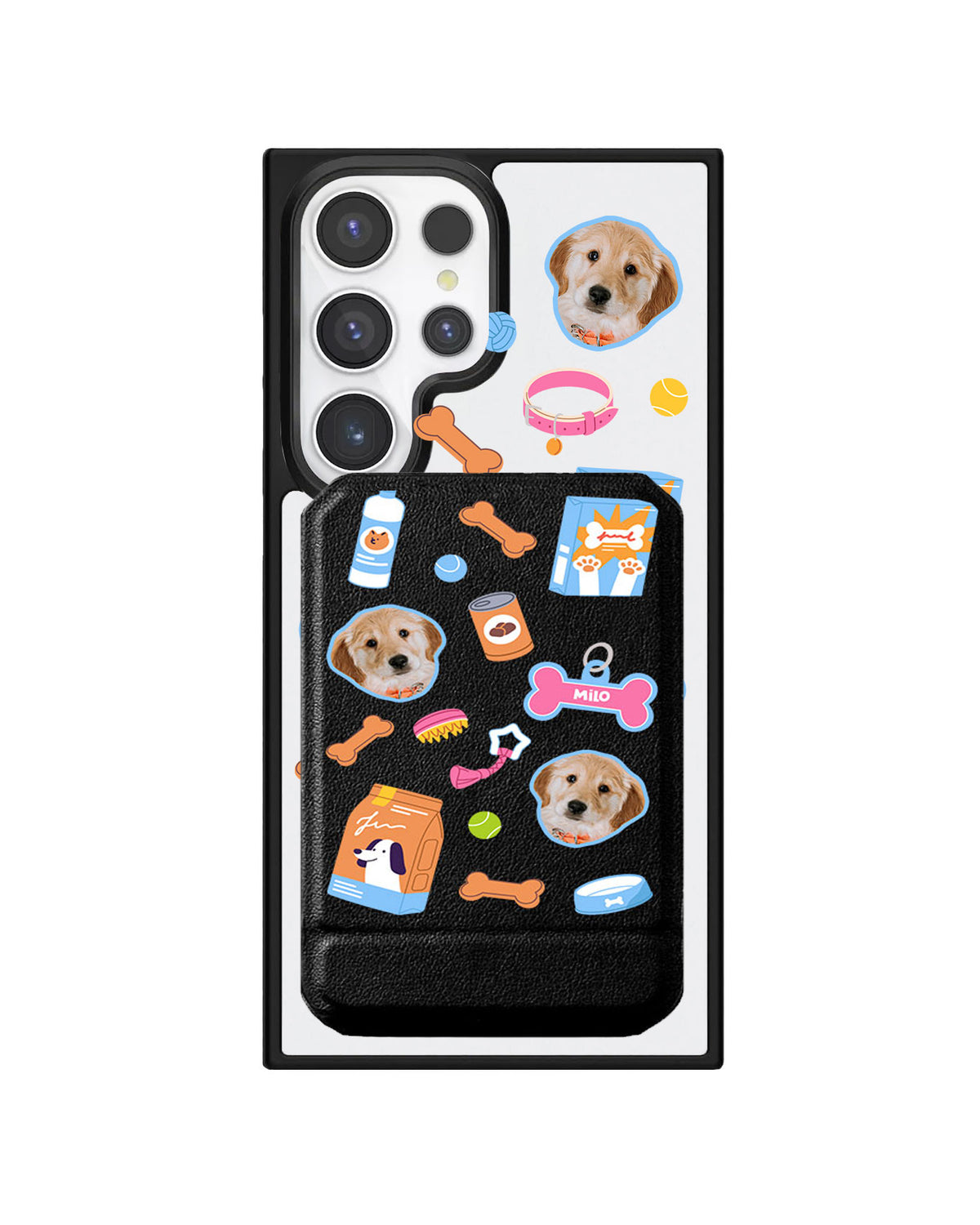 Android Magnetic Multifold Wallet - Pet Grid Puppy Sweet Treats