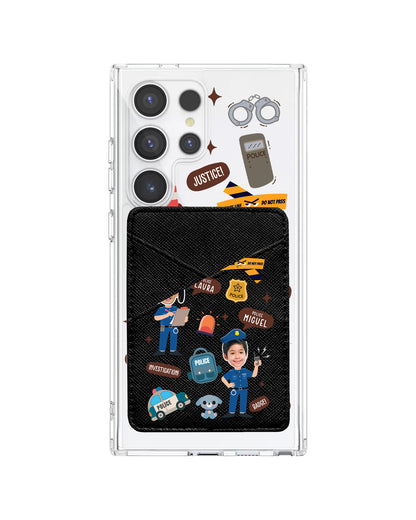 Android Phone Wallet Case - Face Grid Dream Police