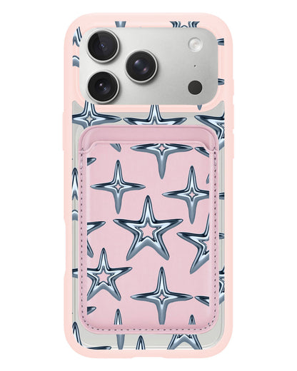 iPhone Magnetic Wallet Case - Chrome Star