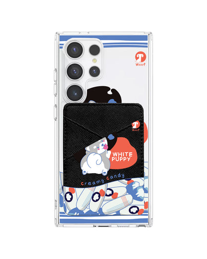 Android Phone Wallet Case - White Puppy
