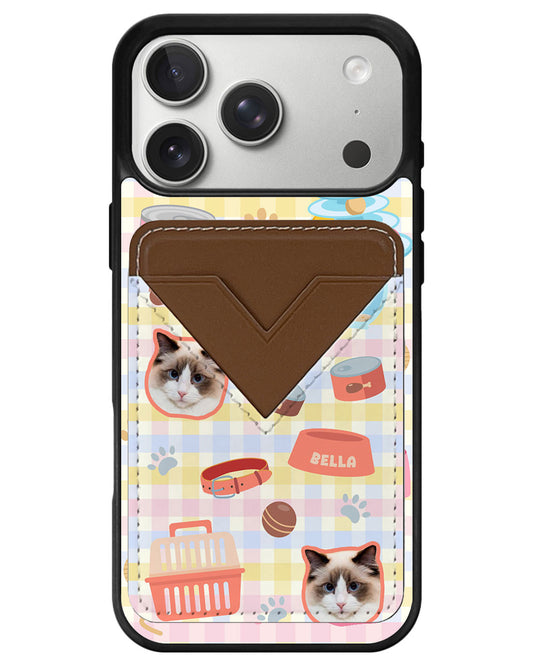 iPhone Avant Wallet Case - Pet Grid Kitty Playtime