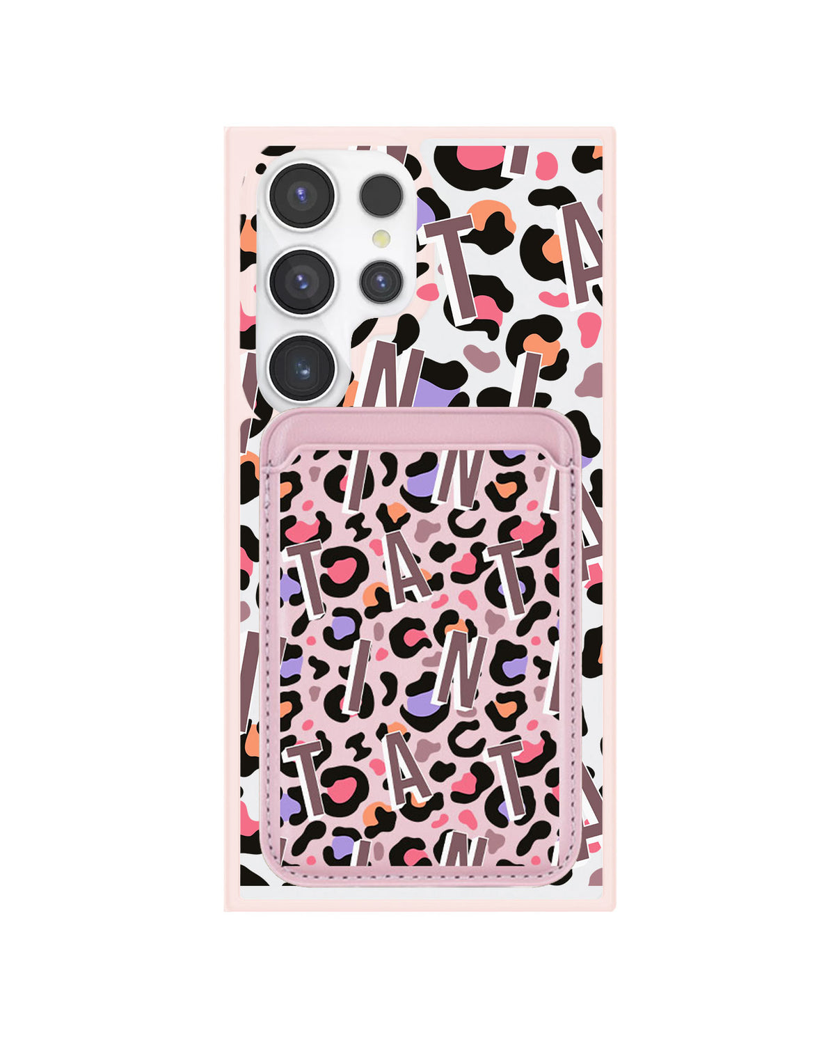 Android Magnetic Wallet Case - Leopard Monogram 5.0