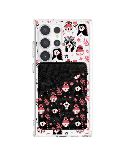 Android Phone Wallet Case - Flowery Faces