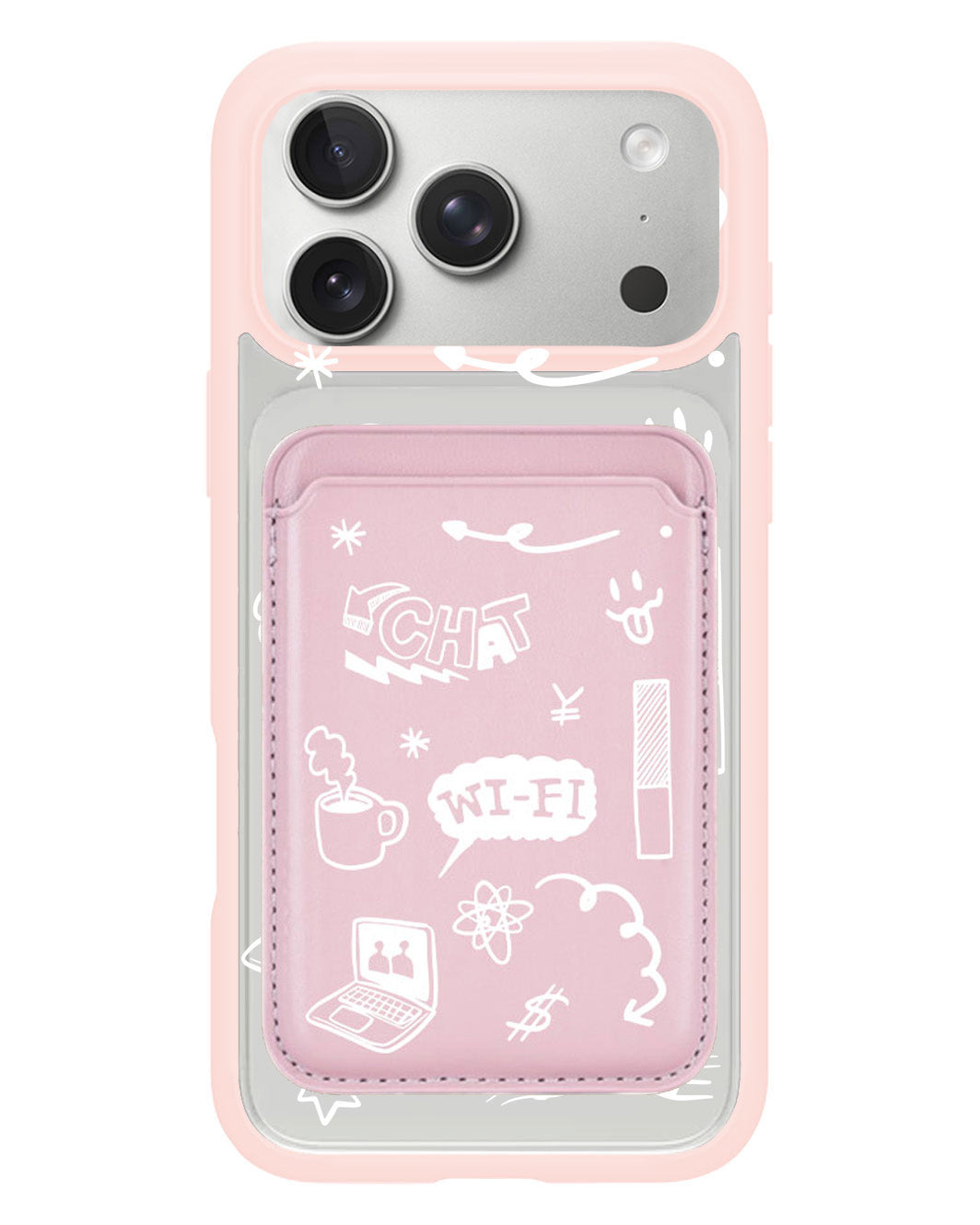 iPhone Magnetic Wallet Case - Social White