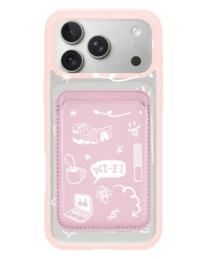 iPhone Magnetic Wallet Case - Social White