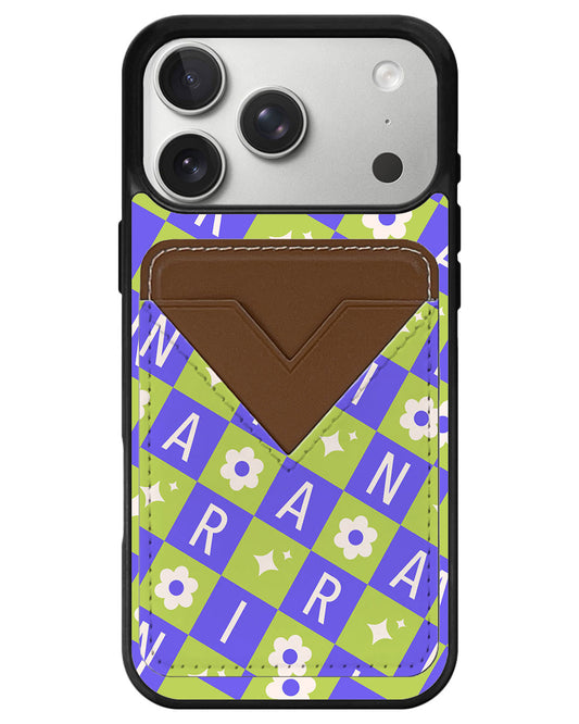 iPhone Avant Wallet Case - Flower Grid Monogram 5.0