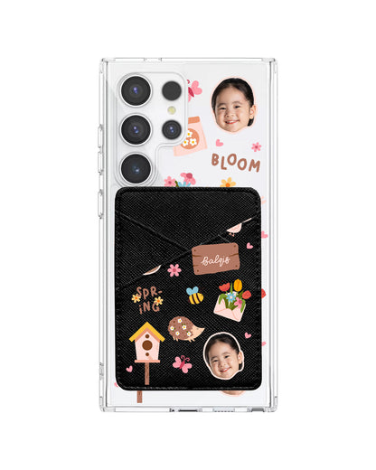 Android Phone Wallet Case - Face Grid Spring Bloom