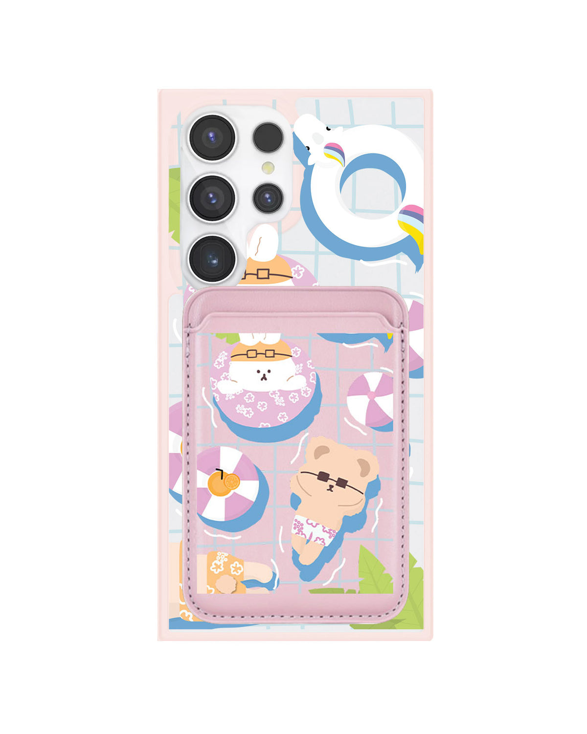 Android Magnetic Wallet Case - Pool Party Pink