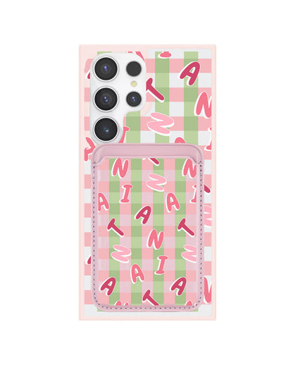Android Magnetic Wallet Case - Checkered Monogram 4.0