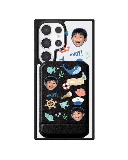 Android Magnetic Multifold Wallet - Face Grid Sailor