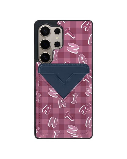 Android Avant Wallet Case - Custom Monogram 3.0 Checkered 2.0