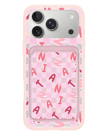iPhone Magnetic Wallet Case - Checkered Monogram 1.0
