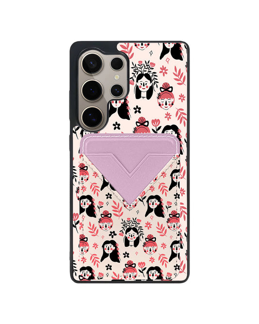 Android Avant Wallet Case - Flowery Faces