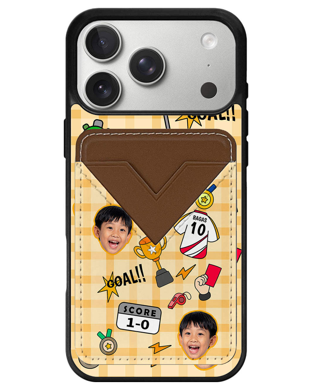 iPhone Avant Wallet Case - Face Grid Soccer