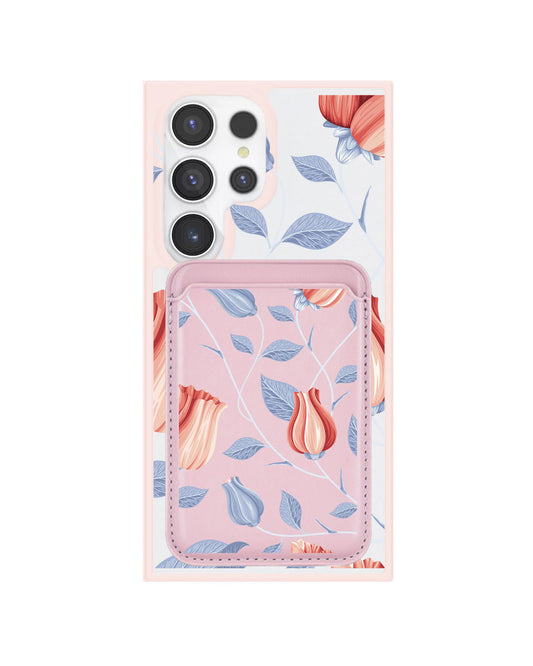 Android Magnetic Wallet Case - Red Tulip