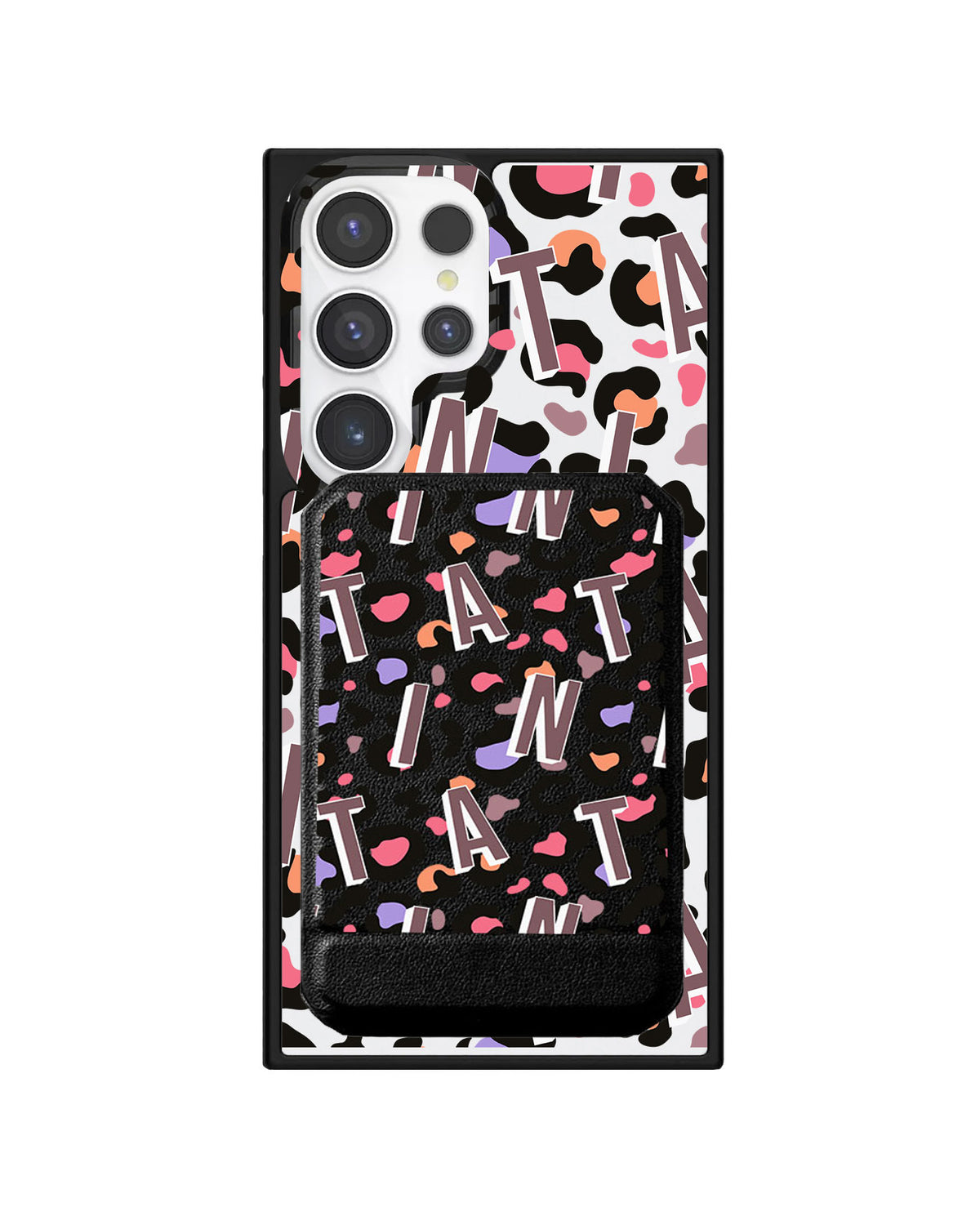Android Magnetic Multifold Wallet - Leopard Monogram 5.0